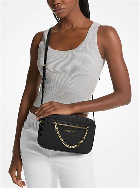 michael kors jet set travel saffiano leather crossbody|Michael Kors saffiano crossbody.